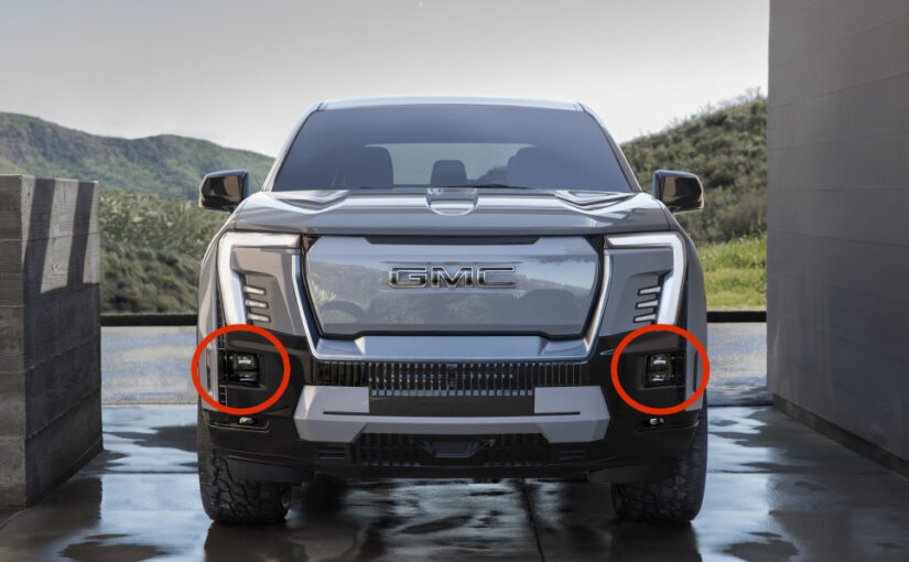 GMC relocated the fronts lights down on the 2024 Sierra EV to avoid glow